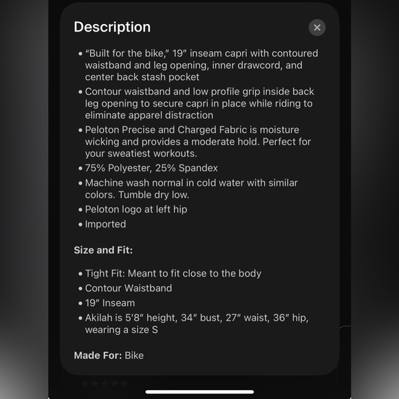 Woman’s Peloton Small Capri Leggings - Picture 6 of 12